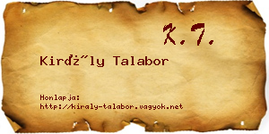 Király Talabor névjegykártya