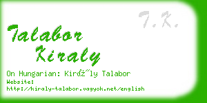 talabor kiraly business card
